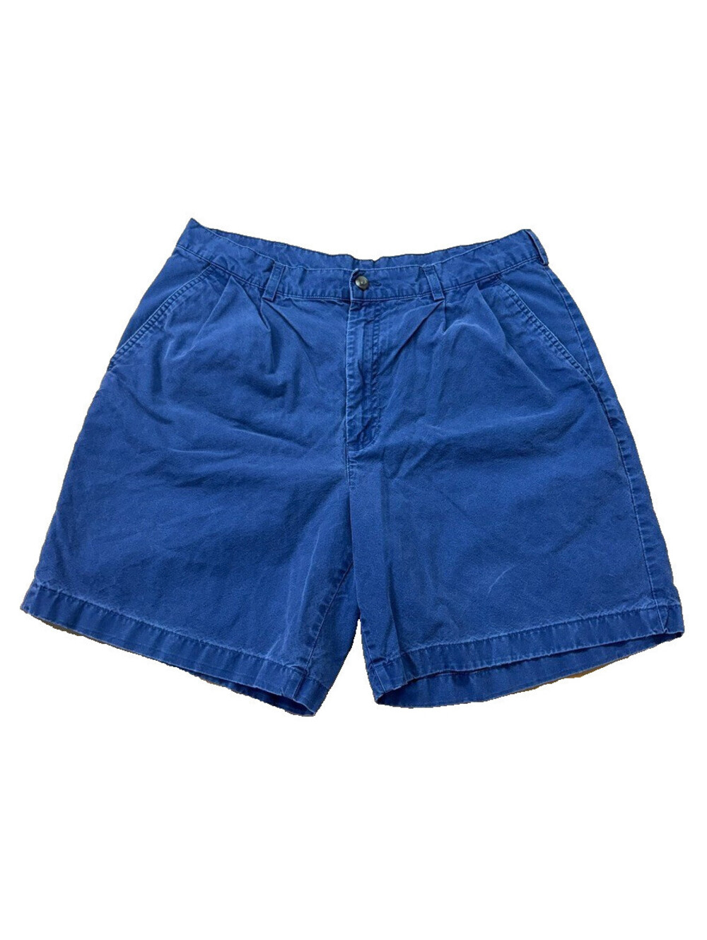 L.L.Bean Tropic Weight Pleated Chino Shorts Mens 32 Blue Gorpcore Cotton